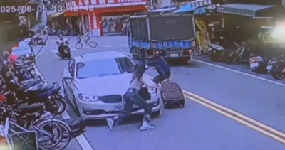 撞人搶行李箱！23歲男開BMW撞業務「搶金飾」　 躲南澳防風林遭逮