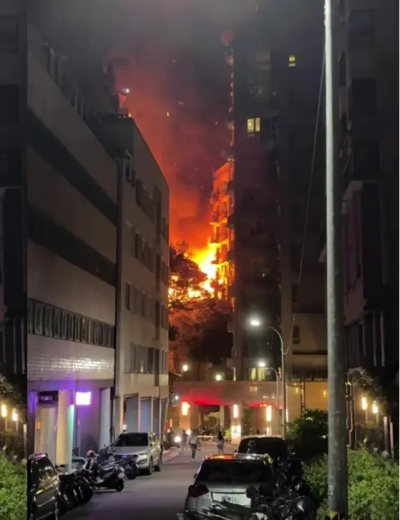 北投光明路鄰近5星飯店「加賀屋」驚傳火警！烈焰沖天民眾紛走避