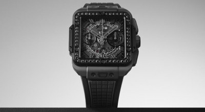 黑陶瓷鑲嵌黑鑽！Hublot全新Square Bang Unico腕錶猶如暗黑腕間領結