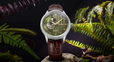 SEIKO Presage台灣限定款迎秋色 蔥綠錶盤凝結落羽松四季風情 咖啡皮革錶帶呼應樹身質感