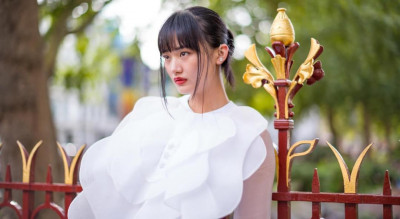 日本女團偶像山﨑天上身僅覆白玫瑰！挺台灣設計師驚豔倫敦街頭