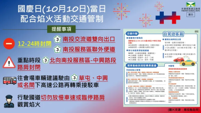 看國慶煙火別停路肩、慢慢開　當心噴6000元