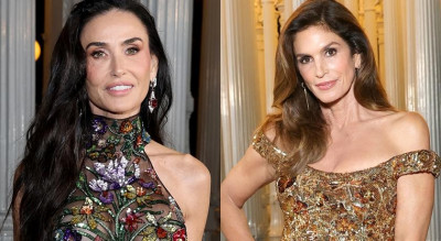 黛咪摩爾、辛蒂克勞馥同台爭豔！她62歲大膽披透視禮服展現完美凍齡