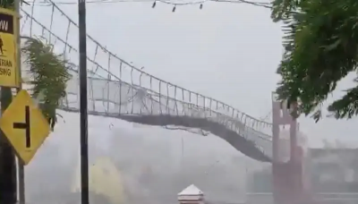 超扯！鳳凰颱風將登菲律賓　吊橋被吹到像「戰繩」狂甩