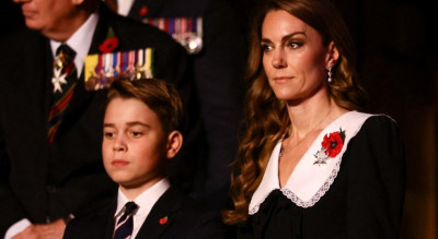 12歲喬治小王子抽高已來到凱特王妃肩線！成熟黑西裝展現接班人風範