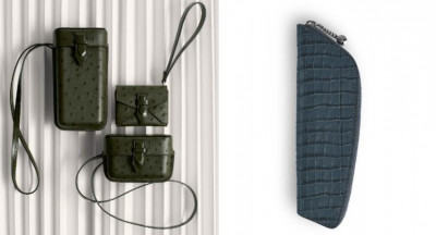 萬寶龍秋冬皮件換材質玩顏色 小牛皮壓印鴕鳥紋初次亮相  卡其與天鵝絨藍鋪陳低調美感