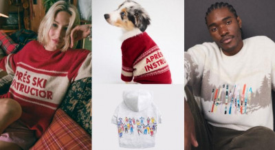 Abercrombie&amp;Fitch首推萌寵服飾 毛小孩與主人同穿溫馨親子裝 復古針織打造趣味全家福造型