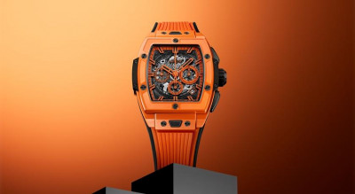 Hublot玩色、玩材質成癮再進化！亮彩橘高彩陶瓷計時碼錶高調登場
