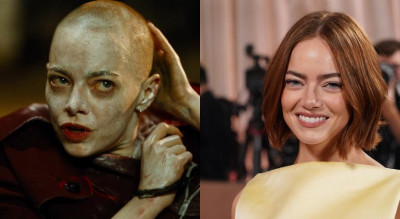 艾瑪史東告別驚悚光頭新髮型好俏麗！嫩黃色肚臍裝秀纖腰 一秒回春