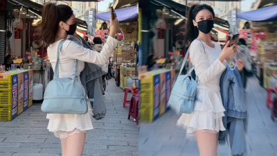 台南安平老街赫見極品美腿正妹　身分居然是大咖韓國啦啦隊女神