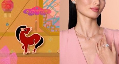 梵克雅寶節慶系列歌詠嶄新時刻 紅黑駿馬主題胸針活靈活現 花卉珠寶呼應春日盎然生機