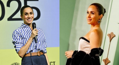 梅根罕見獨登紅毯現身慈善晚宴！滾邊粉黑色禮服美到掀社群一陣狂讚