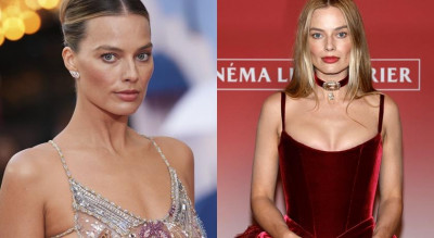 瑪格羅比性感內衣外罩黑色薄紗太火辣！芭比身材被看光 女神露得好高級