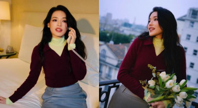 舒淇「閨房私照」大方公開！學院風短裙雙側開高衩洩辣腿曲線