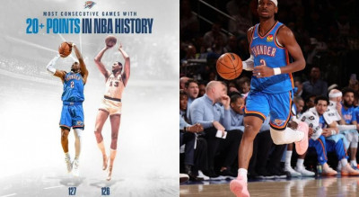 NBA雷霆一哥SGA打破張伯倫63年紀錄！櫻花粉簽名戰靴SHAI 001爆紅