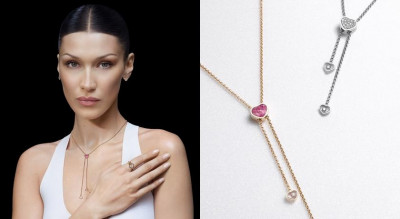 跟超模貝拉一起迎接國際幸福日！蕭邦Happy Hearts變身頸間領帶珠寶