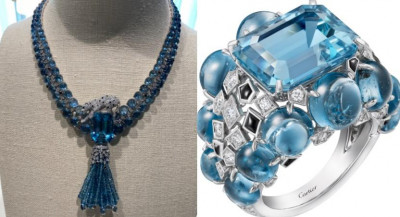 卡地亞頂級珠寶形色和諧並置 清透海藍寶石項鍊迸發光彩 牽牛花戒指線條靈動鮮活
