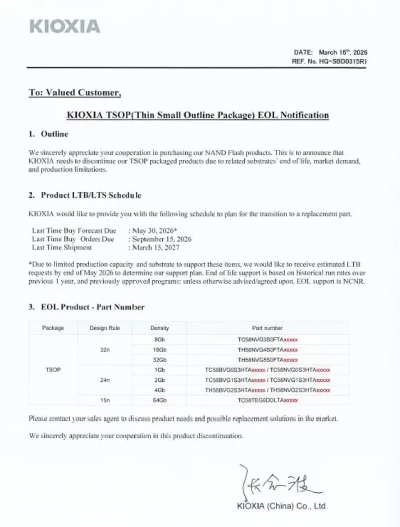 旺宏成大贏家？鎧俠中國停產TSOP掀震撼　低容量eMMC供應再縮