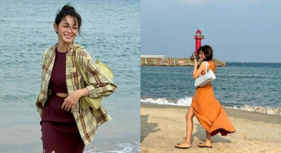 金世正海邊解放辣腿太犯規！絕美打卡照張張帶貨超敬業