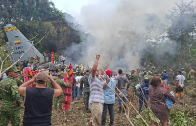 哥倫比亞空軍運輸機墜毀！據報載了逾百名士兵　傷亡恐不樂觀