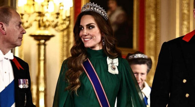 凱特王妃罕見深邃煙燻妝現身國宴！外媒盛讚有史以來最驚豔