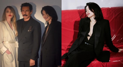 舒淇全黑西裝開到腰太犯規！同框裘莉氣場對決嫩感差10歲