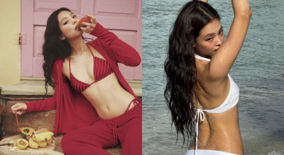 Jennie海邊大解放挑戰極限尺度！比基尼搭低腰褲 上帝視角炸出神級曲線