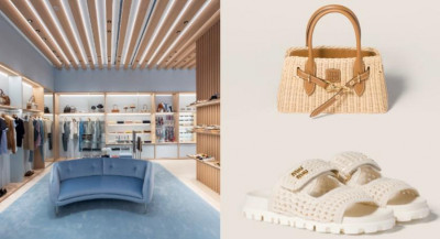 Miu Miu微風信義專門店開幕 輕盈材質與柔和色階打造盛夏衣著 藤編鉤織搭出Chill度假風