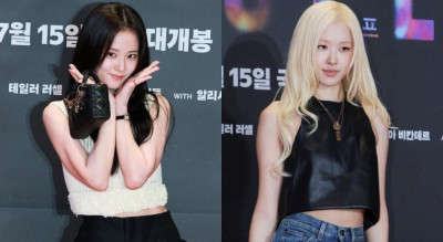Jisoo秀長腿、Ros&eacute;露香肩！BLACKPINK雙姝同場力挺《魷魚遊戲》女星