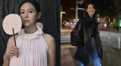 44歲孫藝真深夜突現身韓國街頭！皮衣配大破洞牛仔褲私服反差太大
