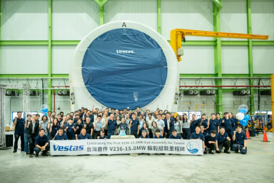 全台首座V236風機輪轂組裝　Vestas：台灣離岸風電裏程碑